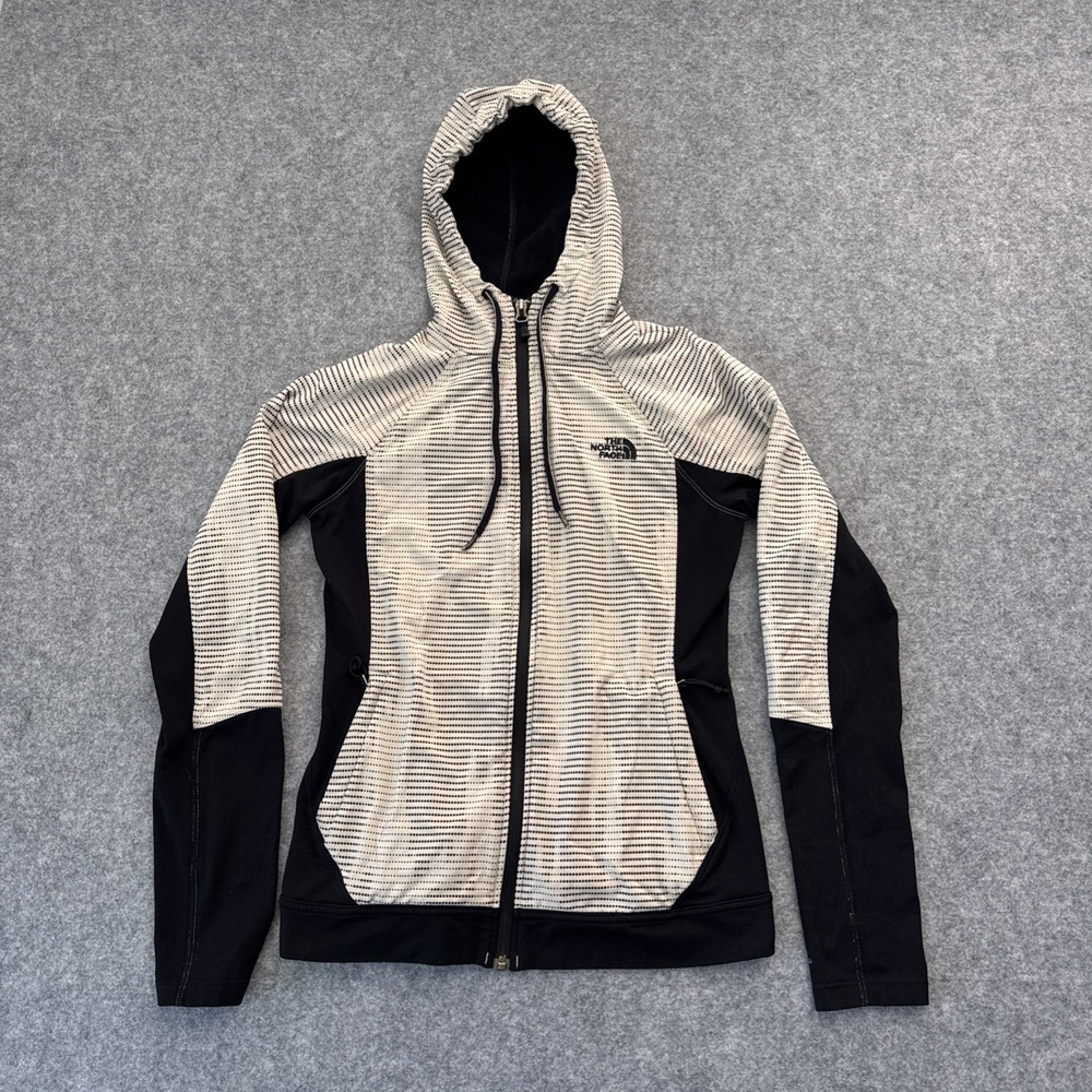 The North Face Jacket Womens Extra Small White Black Stripes Hikeing